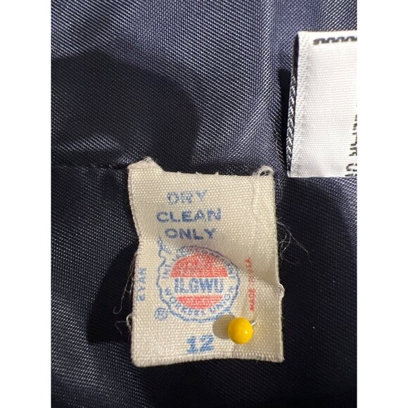 Evan Picone Petites 100% Wool Blazer Dark Navy Blue Jacket Authentic Vintage Uni - Picture 11 of 13